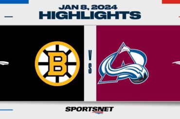 NHL Highlights | Bruins vs. Avalanche - January 8, 2024