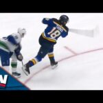 Blues' Robert Thomas Snipes Go-Ahead Goal Against Canucks Off Beauty Feed From Scott Perunovich