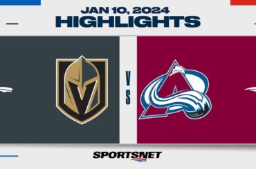 NHL Highlights | Golden Knights vs. Avalanche - January 10, 2024