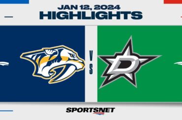 NHL Highlights | Predators vs. Stars - January 12, 2024