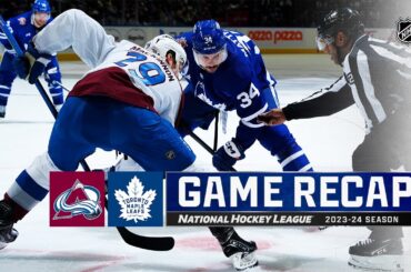 Avalanche @ Maple Leafs 1/13 | NHL Highlights 2024