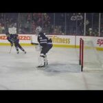 Manitoba Moose goalie Oskari Salminen warms up 1/12/24