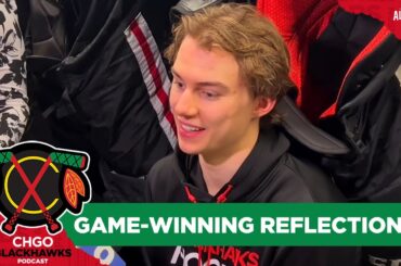 Connor Bedard speaks following his game-winning OT goal vs the Jets | CHGO Blackhawks