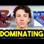 Rangers STAR PROSPECT Gabe Perreault Is TEARING UP College Hockey | New York Rangers Prospect Report