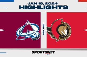 NHL Highlights | Avalanche vs. Senators - January 16, 2024