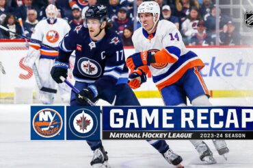 Islanders @ Jets 1/16 | NHL Highlights 2024