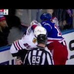 NHL hockey fight - Blake Wheeler(Rangers) vs. Jarred Tinordi(Black Hawks)