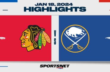 NHL Highlights | Blackhawks vs. Sabres - January 18, 2024