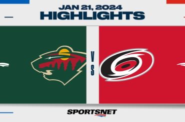 NHL Highlights | Wild vs. Hurricanes - January 21, 2024