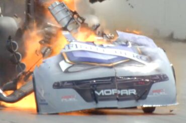 NHRA Funny Car driver Jack Beckman Walks away from HUGE engine explosion