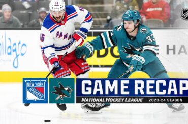 Rangers @ Sharks 1/23 | NHL Highlights 2024