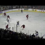 Utica Comets' Akira Schmid makes a great glove save vs. Emil Heineman of the Laval Rocket 1/24/24