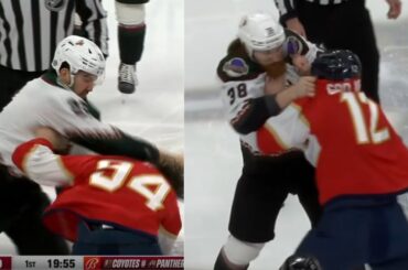 McBain & Lomberg, Gadjovich & O'Brien, Drops Gloves In Back To Back Fights At Start Of Game