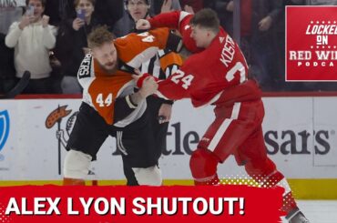 MILESTONES, FIGHTS AND A SHUTOUT: Alex Lyon leads Detroit in a game that had a little of everything