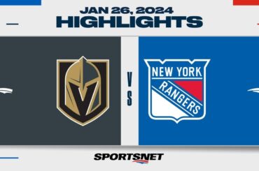 NHL Highlights | Golden Knights vs. Rangers - January 26, 2024