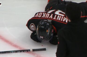 Bobby McMann ejected for made Pavel Mintyukov bleed after a big hit