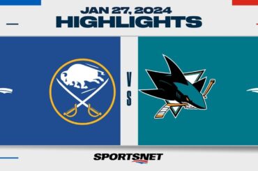 NHL Highlights | Sabres vs. Sharks - January 27, 2024