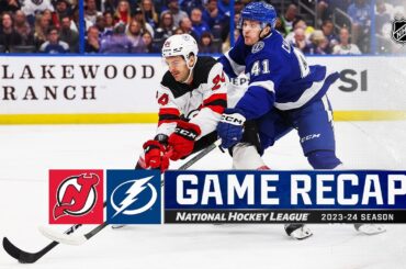 Devils @ Lightning 1/27 | NHL Highlights 2024