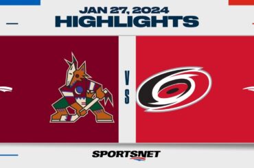 NHL Highlights | Coyotes vs. Hurricanes - January 27, 2024