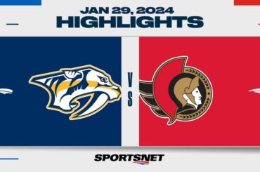 NHL Highlights | Predators vs. Senators - January 29, 2024