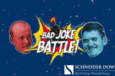 Try not to laugh! Laine and Roslovic compete in Bad Joke Battle, presented by Schneider Downs.