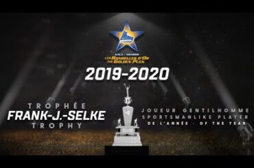 Jakob Pelletier of the Moncton Wildcats  wins the 2019-2020 Frank-J.-Selke Trophy