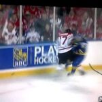 Canada's Marcus Foligno lowers the boom versus Sweden 12/31/10