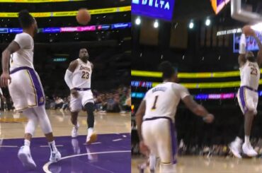 D'Angelo Russell bounce off the floor lob to LeBron James for dunk 🔥🔥