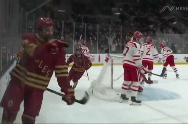 Gabe Perreault nets his second in the Beanpot  Ryan Leonard with the assist