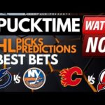 NHL Predictions, Picks & Odds | Flames vs Devils | Lightning vs Islanders | PuckTime Feb 8