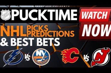 NHL Predictions, Picks & Odds | Flames vs Devils | Lightning vs Islanders | PuckTime Feb 8