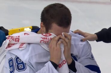 Mikhail Sergachev Stretchered Off After Reverse Hit By Alexis Lafreniere