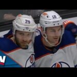 Connor McDavid Finds Leon Draisaitl With Unreal Pass Through Traffic To Give Oilers Lead