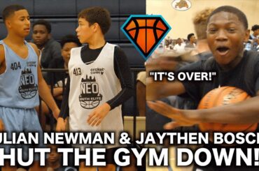 Julian Newman Gets CHALLENGED By Jaythan Bosch at NEOYE!! | Players STORMS the Court