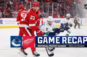 Canucks @ Red Wings 2/10 | NHL Highlights 2024