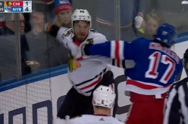 Jarred Tinordi went crazy and started fight Blake Wheeler furiously for no reason