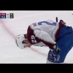 Nathan MacKinnon leaves game after falling headfirst onto the ice