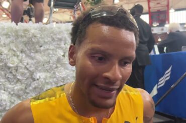 Andre De Grasse After Millrose Games 60m, Talks Training With Marcell Jacobs And Trayvon Bromell