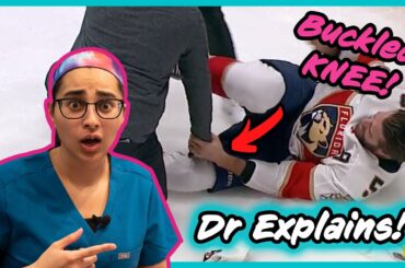 Aaron Ekblad Knee INJURY | BRUTAL COLLAPSED Knee | Doctor Explains Possibilities (NHL)