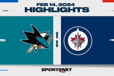 NHL Highlights | Sharks vs. Jets - February 14, 2024