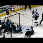 Ryan Suter out waits Martin Jones, feeds Eric Staal for easy tap in