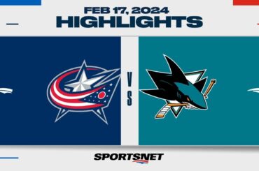 NHL Highlights | Blue Jackets vs. Sharks - February 17, 2024