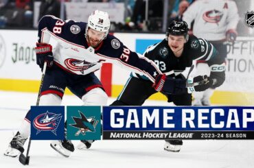 Blue Jackets @ Sharks 2/17 | NHL Highlights 2024