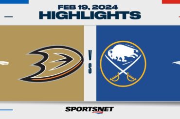 NHL Highlights | Ducks vs. Sabres - February 19, 2024