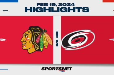 NHL Highlights | Blackhawks vs. Hurricanes - February 19, 2024