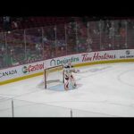 Anaheim Ducks goalie Lukas Dostal warms up 2/13/24