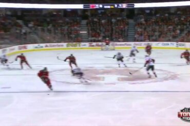 Sven Baertschi  stetch pass to Paul Byron Calgary Flames