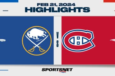 NHL Highlights | Sabres vs. Canadiens - February 21, 2024