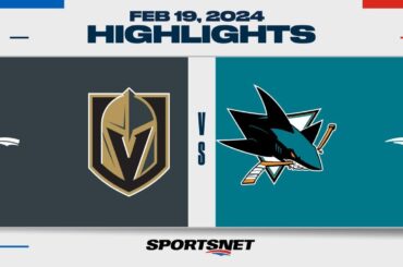 NHL Highlights: Golden Knights vs. Sharks - February 19, 2024