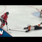 Blackhawks' Colin Blackwell Makes Beauty Toe-Drag Around Jamie Drysdale And Finishes Top Shelf